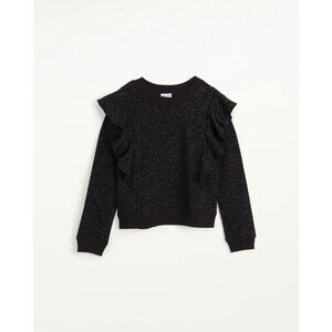 Splendid Girl Sparkle Ruffle Top Black Size 12